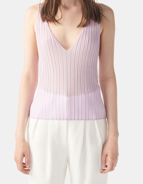 LOMASI RIBBED V-NECK TANK TOP